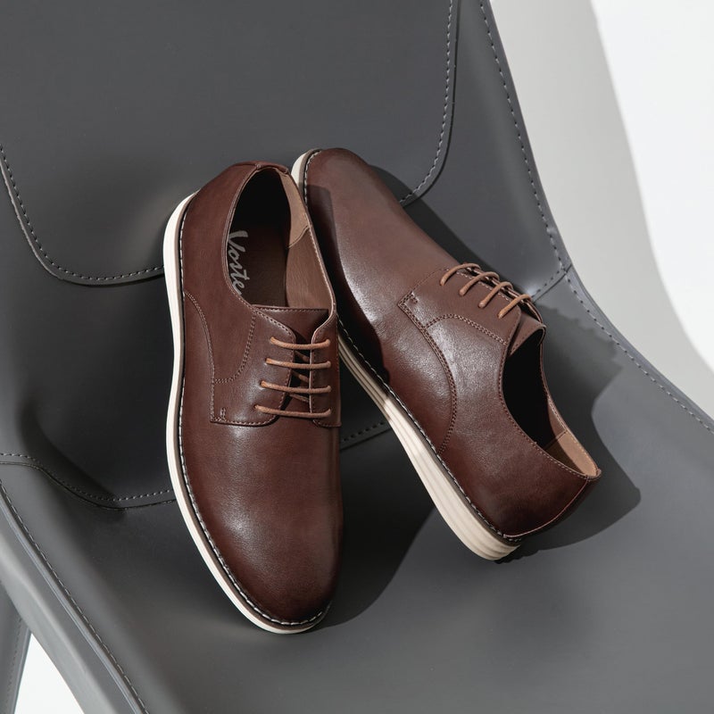 Vostey Mens Casual Dress Shoes Wingtip Plain Business Dress Shoes for Men (BMY618 Oxblood 12) - Image 2